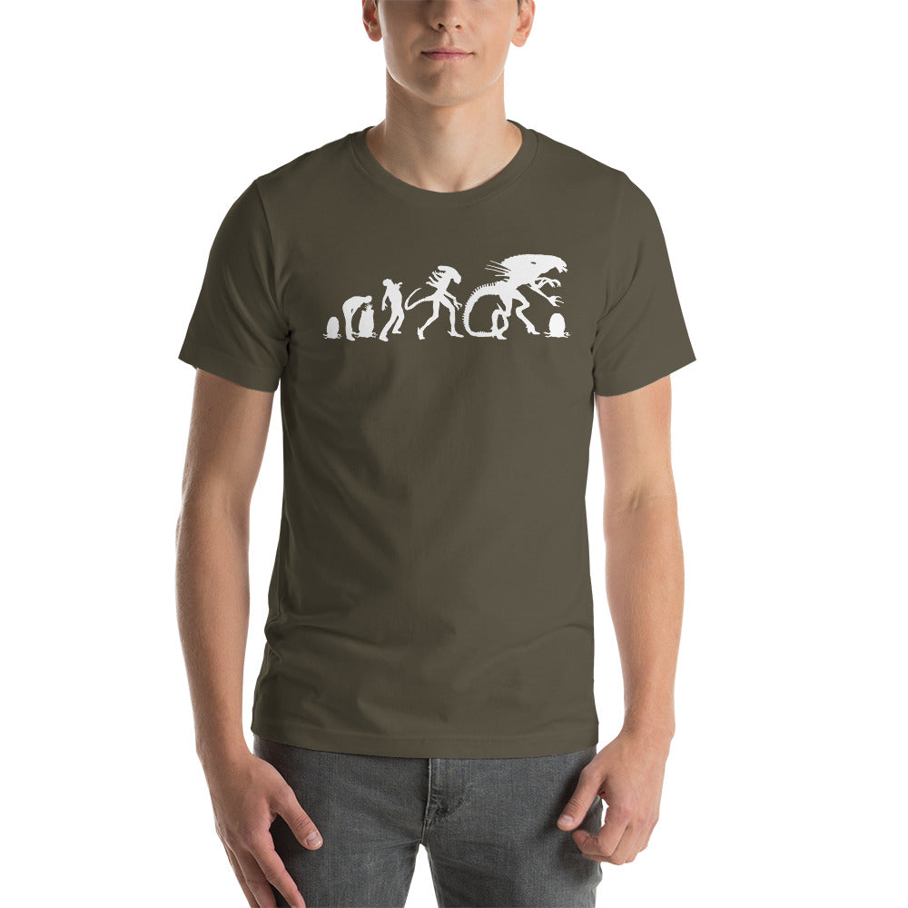 Evolution of Alien Man Aliens Short-Sleeve Unisex T-Shirt