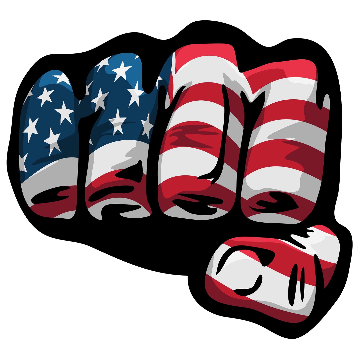 Patriotic American Flag Fist Vinyl Sticker