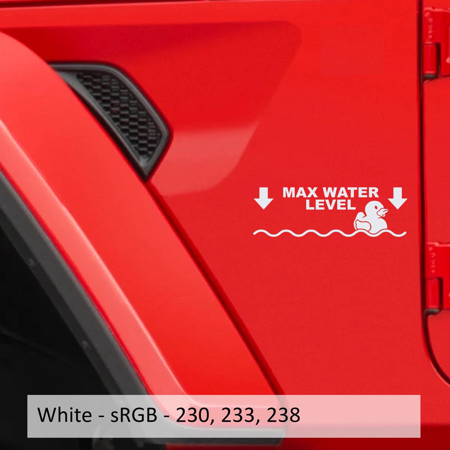 Max Maximum Water Level Rubber Duck Vinyl Decal Set (Pair)