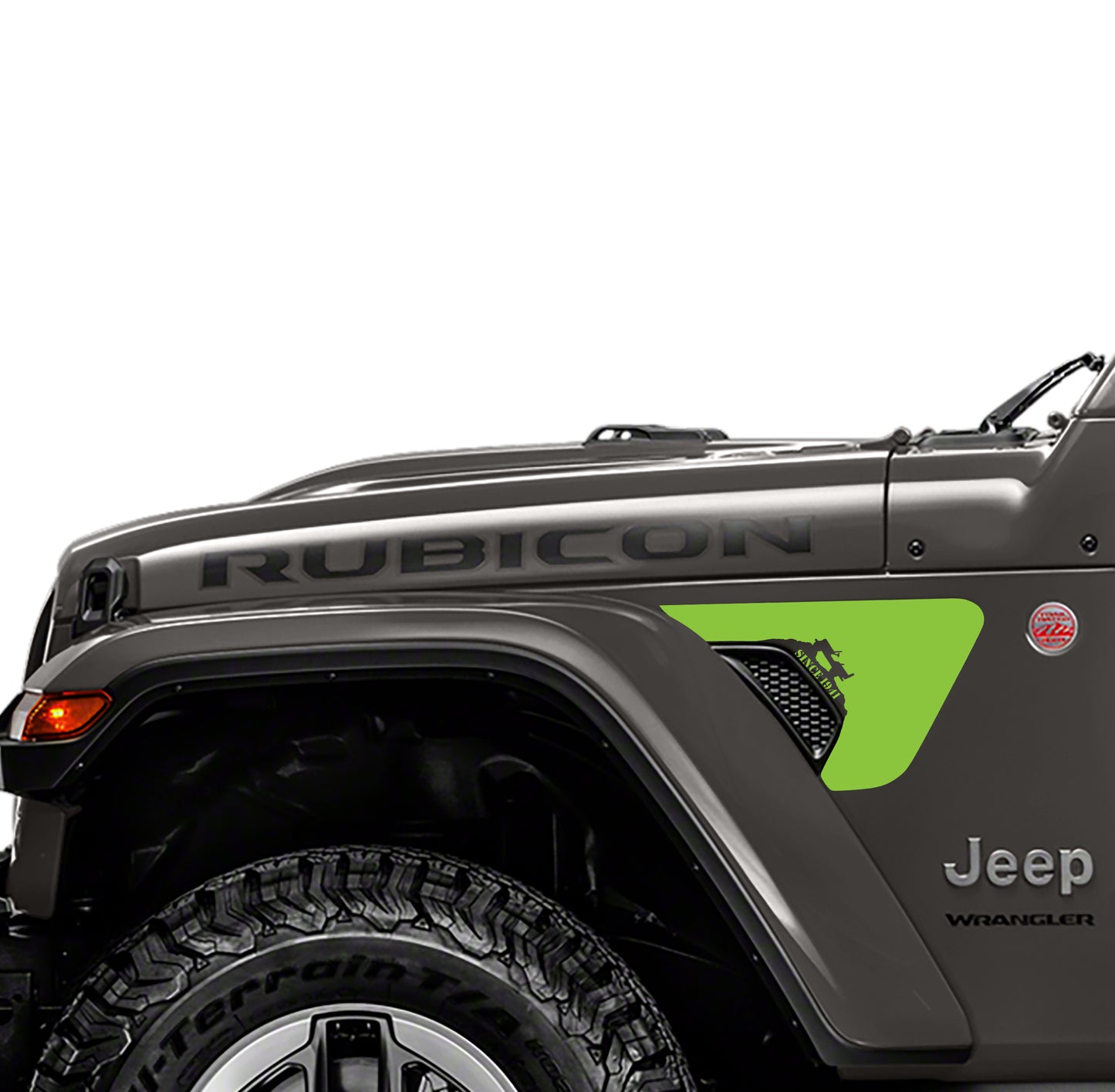 Willys 1941 2pc Fender Vent Vinyl Transfer Decals for 18+ Wrangler JL JLU Gladiator JT