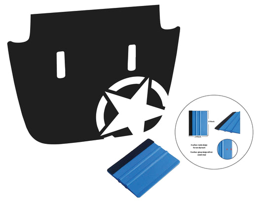 Alpha Romeo Military Star Blackout V2 Hood Decal for JL/JT Sport/Sahara/Overland 2018-Present Models