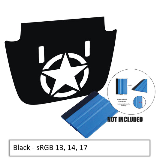 Alpha Romeo Military Star Blackout Hood Decal Graphic for JL/JT Sport/Sahara 2018-Present Models