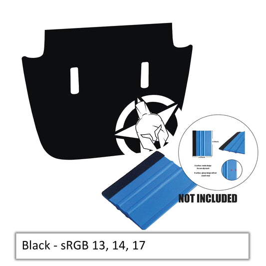 Gladiator Alpha Romeo Star v2 Blackout Hood Vinyl Decal Graphic - Fits JL/JT Sport/Sahara 2018-Present Models