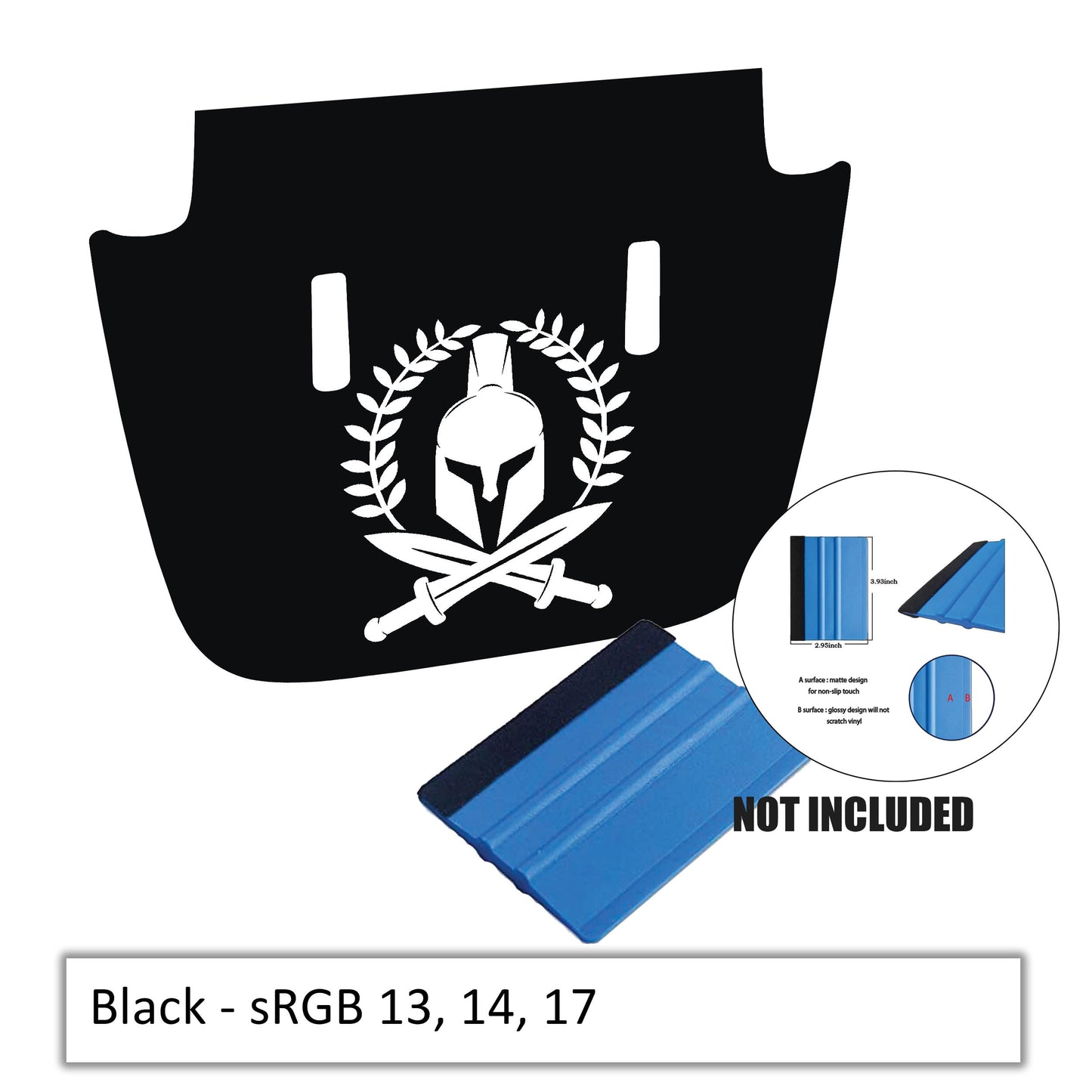 Spartan Laurel Leaf Blackout Hood Vinyl Decal Graphic - Fits JL/JT Sport/Sahara 2018-Present Models